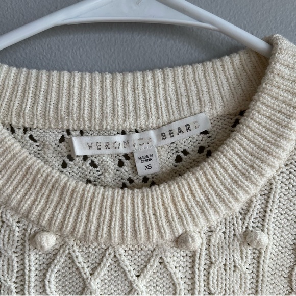 VERONICA BEARD Earl Ruffled Cable Knit Sweater XS - Picture 2 of 6